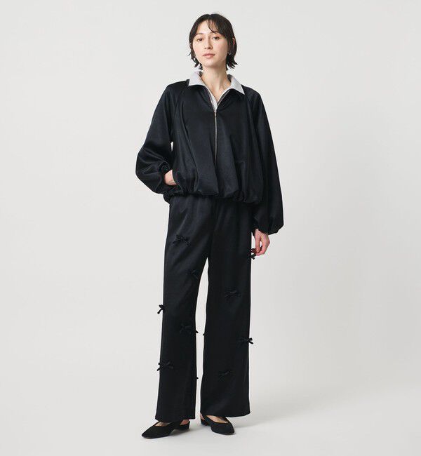 UNITED ARROWS「サテン 3Dリボン パンツ ‐ウォッシャブル‐」|チノ|