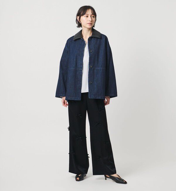 UNITED ARROWS「サテン 3Dリボン パンツ ‐ウォッシャブル‐」|チノ|