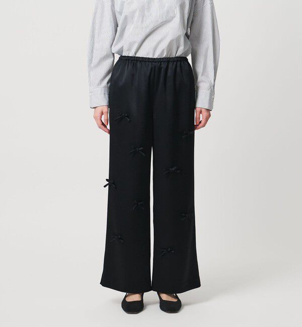UNITED ARROWS「サテン 3Dリボン パンツ ‐ウォッシャブル‐」|チノ|
