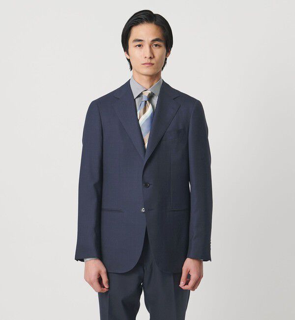 UNITED ARROWS「タスマニアウール ピンチェック シングル 3ボタン スーツ S-MODEL　ヨコストレッチ 撥水」|スーツ|