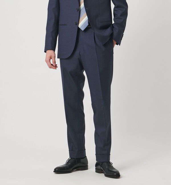 UNITED ARROWS「タスマニアウール ピンチェック シングル 3ボタン スーツ S-MODEL　ヨコストレッチ 撥水」|スーツ|