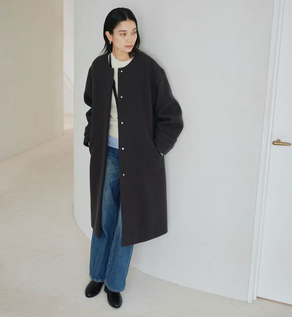 size SHORTあり］SENTDALE WOOL セントデールウール ノーカラー コート