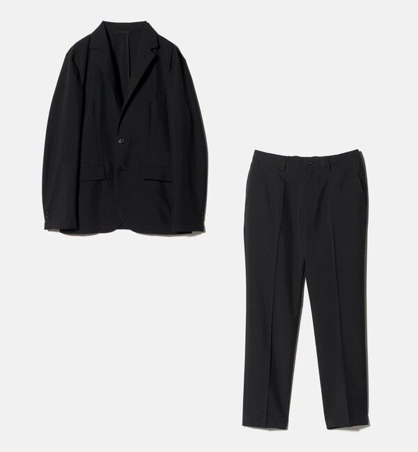 UNITED ARROWS green label relaxing「【WEB限定】JUST fit ドライポリエステル ナロー セットアップ -吸水速乾-」|テーラードジャケット|BLACK