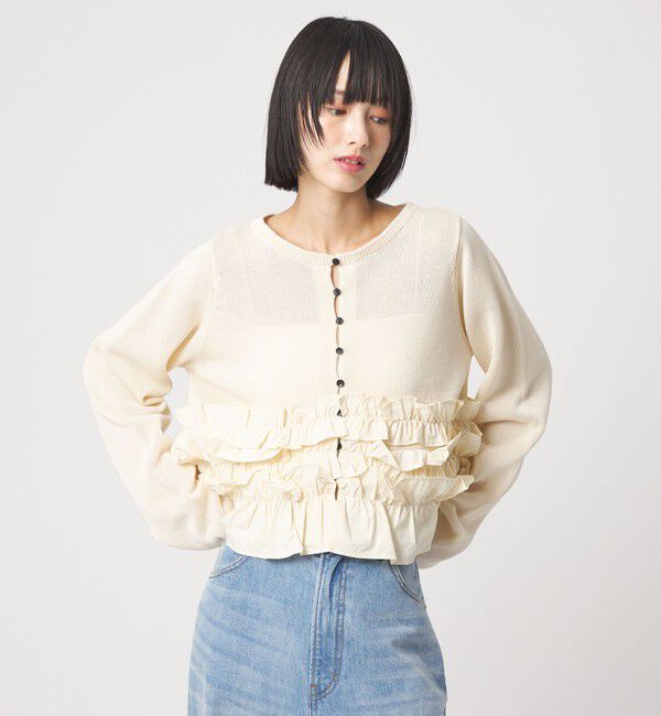 EMMEL REFINES「＜EMMEL REFINES＞EM ドッキングフリル 2WAY ニット」|ニット・セーター|