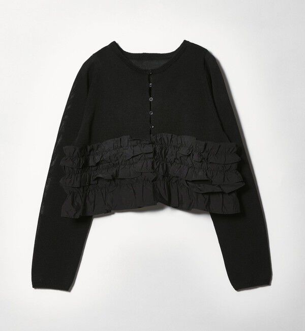 EMMEL REFINES「＜EMMEL REFINES＞EM ドッキングフリル 2WAY ニット」|ニット・セーター|BLACK