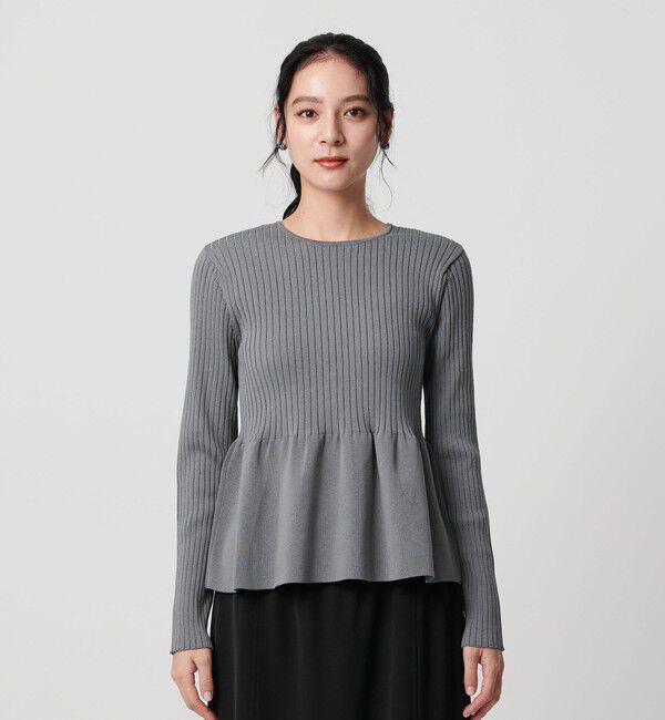 BEAUTY&YOUTH UNITED ARROWS「【WEB限定 Wardrobe DAILY MINIMAL】ペプラム2WAY リブニットプルオーバー ウォッシャブル」|ニット・セーター|