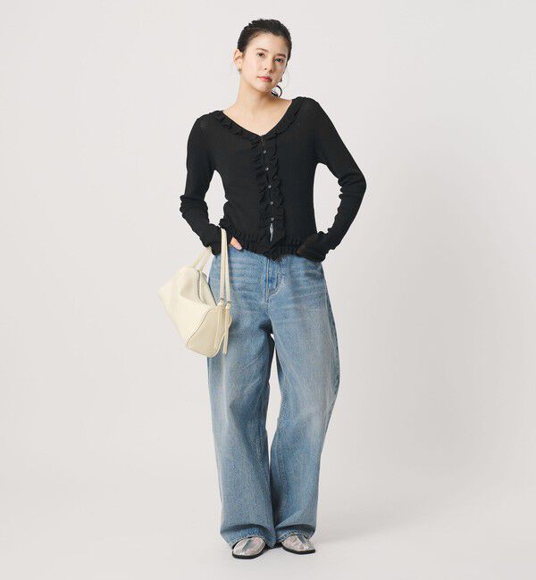 BEAUTY&YOUTH UNITED ARROWS「フリル フロントボタン カーディガン ウォッシャブル」|カーディガン|