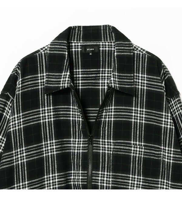 BEAMS「ワイドフィット チェック プルオーバーシャツ」|シャツ・ブラウス|
