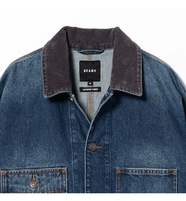 BEAMS「デニム ルーズ カバーオール」|ブルゾン・スタジャン|