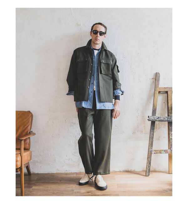 BEAMS PLUS「MIL Utility Trousers Wool Elastic」|チノ|