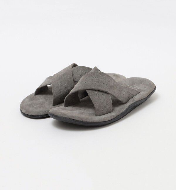 SHIPS「ISLAND SLIPPER: SHIPS(シップス) 別注 クロスストラップ サンダル」|サンダル|チャコールグレー