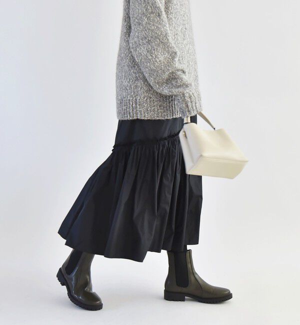 quaranciel「quaranciel:〈洗濯機可能〉ソリッド タフタ スカート」|フレア|