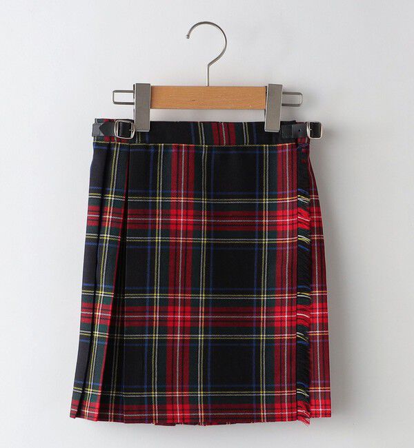 SHIPS KIDS「O'NEIL of DUBLIN:100～130cm / ウール チェック キルト スカート」|台形|