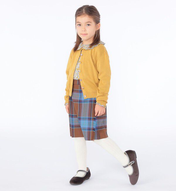 SHIPS KIDS「O'NEIL of DUBLIN:100～130cm / ウール チェック キルト スカート」|台形|