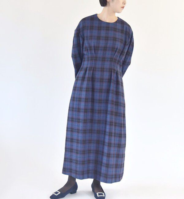 quaranciel「quaranciel:〈手洗い可能〉チェック シェイプ ワンピース」|ワンピース|