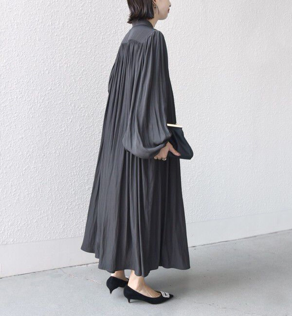 SHIPS for women「little black:〈手洗い可能〉カッセン ボリューム ワンピース（セレモニー対応可）」|ワンピース|