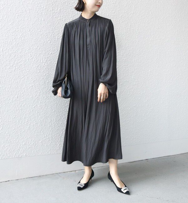 SHIPS for women「little black:〈手洗い可能〉カッセン ボリューム ワンピース（セレモニー対応可）」|ワンピース|