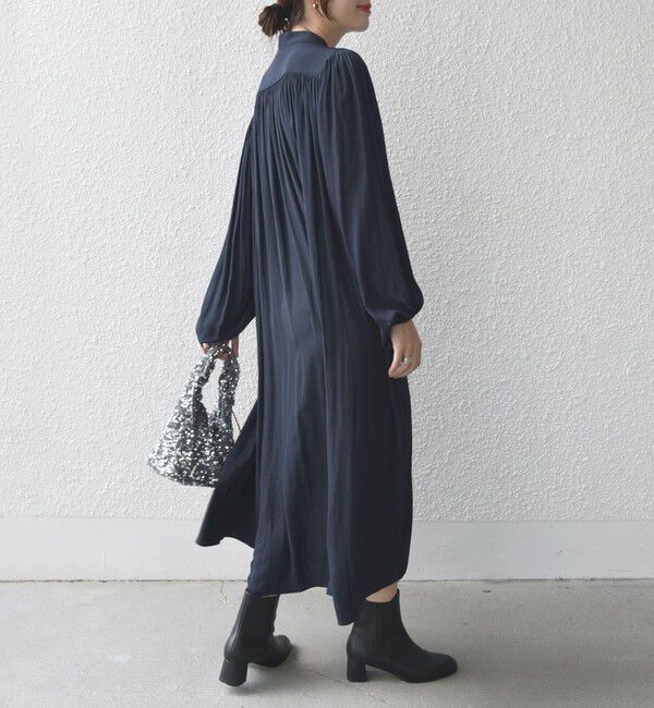 SHIPS for women「little black:〈手洗い可能〉カッセン ボリューム ワンピース（セレモニー対応可）」|ワンピース|