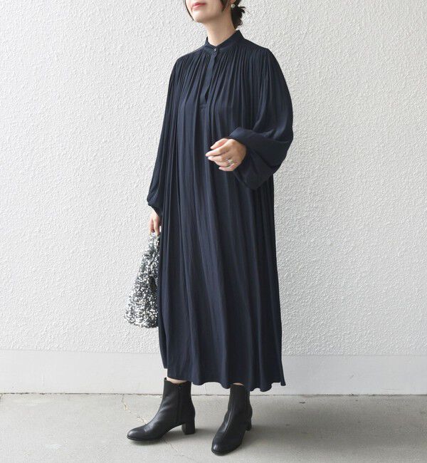 SHIPS for women「little black:〈手洗い可能〉カッセン ボリューム ワンピース（セレモニー対応可）」|ワンピース|