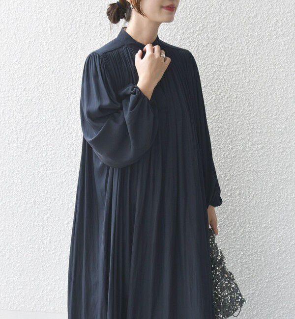 SHIPS for women「little black:〈手洗い可能〉カッセン ボリューム ワンピース（セレモニー対応可）」|ワンピース|