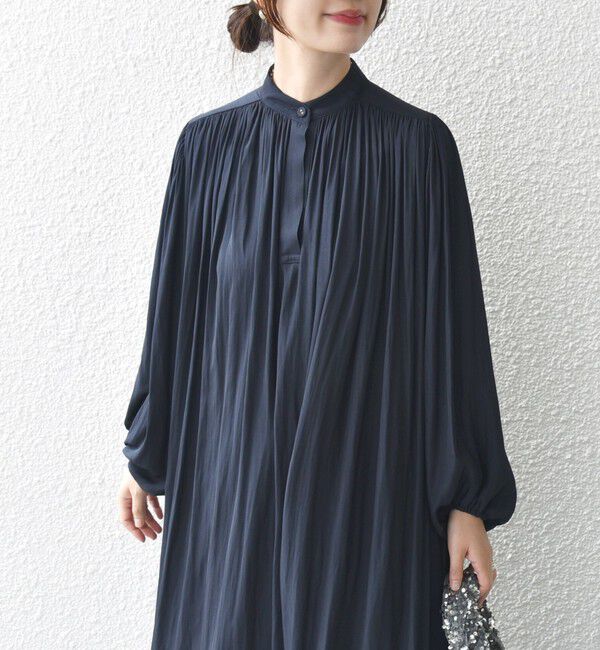 SHIPS for women「little black:〈手洗い可能〉カッセン ボリューム ワンピース（セレモニー対応可）」|ワンピース|