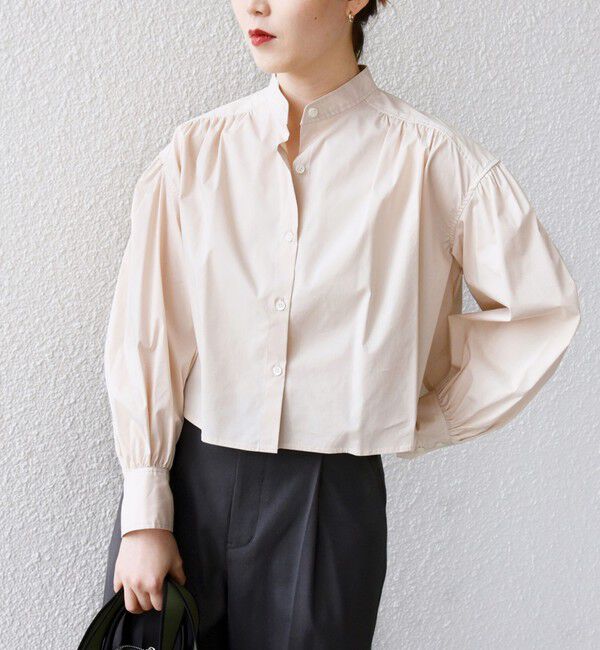 SHIPS for women「* 〈手洗い可能〉クロップド ギャザー シャツ ◇」|シャツ・ブラウス|