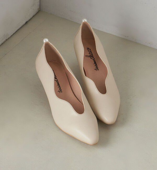 SHIPS for women「little black: パールモチーフ ウェーブ カット パンプス」|パンプス|