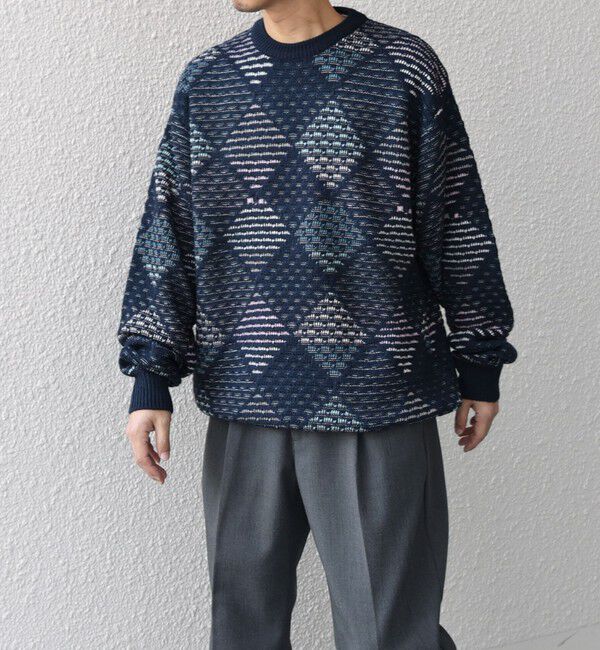 SHIPS any「SHIPS any: 〈手洗い可能〉ジオメトリック ジャガード クルーネック ルーズ ニット◇」|その他|