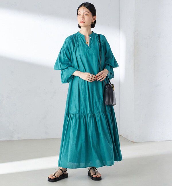 SHIPS for women「〈手洗い可能〉コットン シルク ローン ティアード ワンピース」|ワンピース|