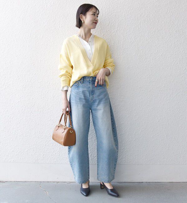 SHIPS any「SHIPS any:〈手洗い可能〉バルキー シアー Vネック ニット プルオーバー」|ニット・セーター|