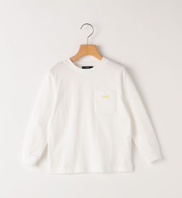 SHIPS KIDS「SHIPS KIDS:100～130cm / SHIPS ロゴ 長袖 TEE」|Tシャツ・カットソー|ライトホワイト