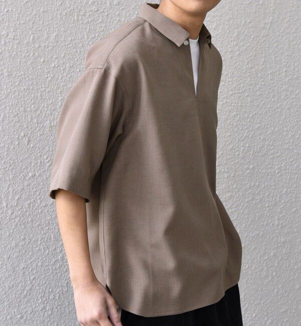 SHIPS any「SHIPS any:〈洗濯機可能〉リネンライク スキッパー プルオーバーシャツ(セットアップ対応)◇」|シャツ・ブラウス|