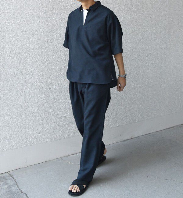 SHIPS any「SHIPS any:〈洗濯機可能〉リネンライク スキッパー プルオーバーシャツ(セットアップ対応)◇」|シャツ・ブラウス|