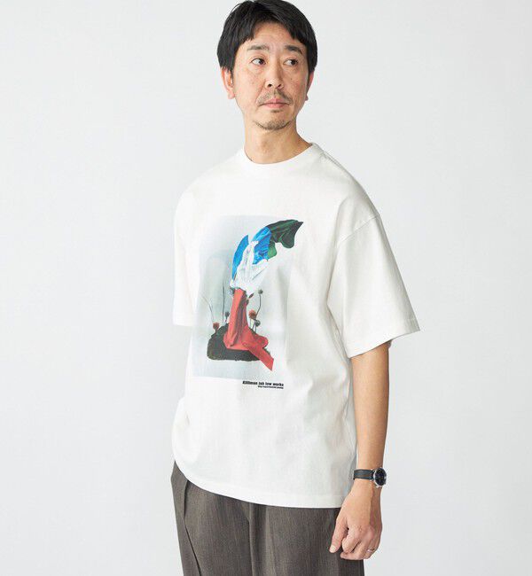 SHIPS「STUDIO BLANCHE: キリマンジャロ ワークス プリント Tシャツ」|Tシャツ・カットソー|ストーン