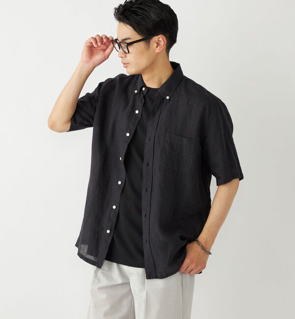 SHIPS Colors 「SHIPS Colors:リネン ボタンダウン ショートスリーブ シャツ」|シャツ・ブラウス|