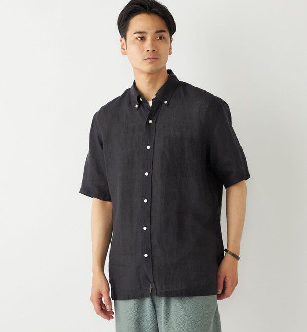 SHIPS Colors 「SHIPS Colors:リネン ボタンダウン ショートスリーブ シャツ」|シャツ・ブラウス|