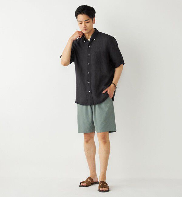 SHIPS Colors 「SHIPS Colors:リネン ボタンダウン ショートスリーブ シャツ」|シャツ・ブラウス|