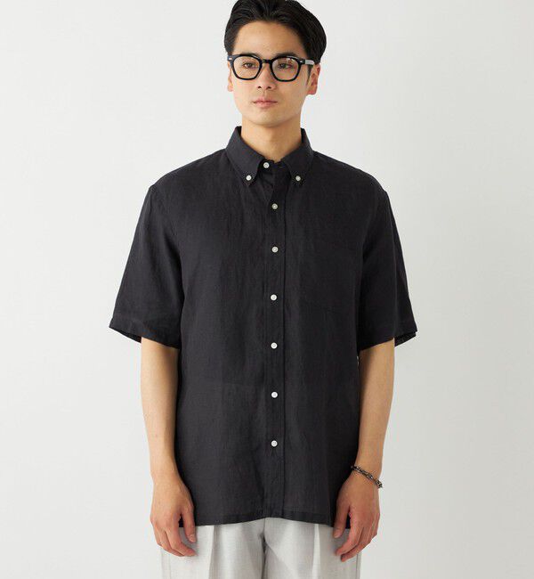SHIPS Colors 「SHIPS Colors:リネン ボタンダウン ショートスリーブ シャツ」|シャツ・ブラウス|