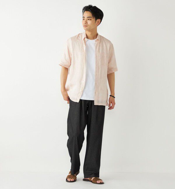 SHIPS Colors 「SHIPS Colors:リネン ボタンダウン ショートスリーブ シャツ」|シャツ・ブラウス|
