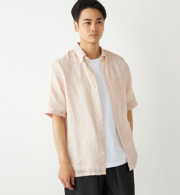 SHIPS Colors 「SHIPS Colors:リネン ボタンダウン ショートスリーブ シャツ」|シャツ・ブラウス|