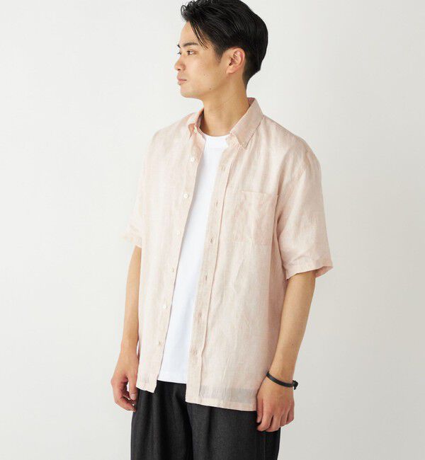 SHIPS Colors 「SHIPS Colors:リネン ボタンダウン ショートスリーブ シャツ」|シャツ・ブラウス|