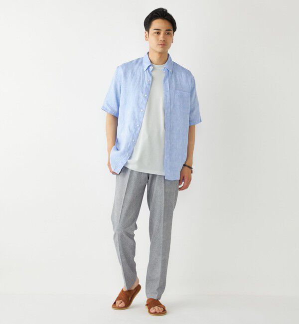 SHIPS Colors 「SHIPS Colors:リネン ボタンダウン ショートスリーブ シャツ」|シャツ・ブラウス|