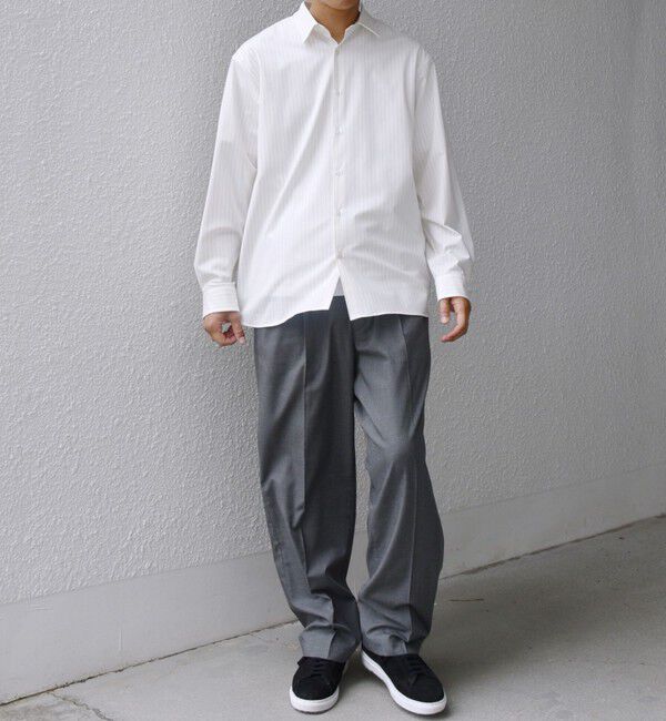 SHIPS any「SHIPS any: LIM BLESS ソリッド/ストライプ レギュラーカラー シャツ(セットアップ対応)◇」|シャツ・ブラウス|