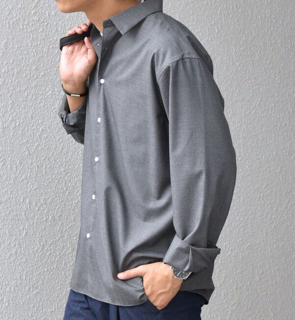 SHIPS any「SHIPS any: LIM BLESS ソリッド/ストライプ レギュラーカラー シャツ(セットアップ対応)◇」|シャツ・ブラウス|