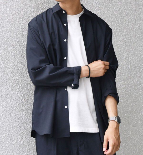 SHIPS any「SHIPS any: LIM BLESS ソリッド/ストライプ レギュラーカラー シャツ(セットアップ対応)◇」|シャツ・ブラウス|