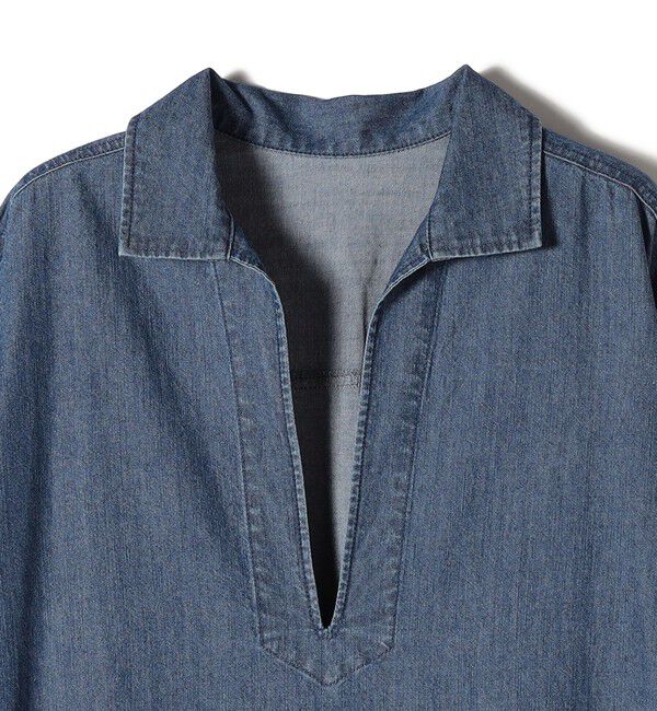 SHIPS for women「【WEB限定】〈洗濯機可能〉スキッパー デニム ワンピース」|ワンピース|