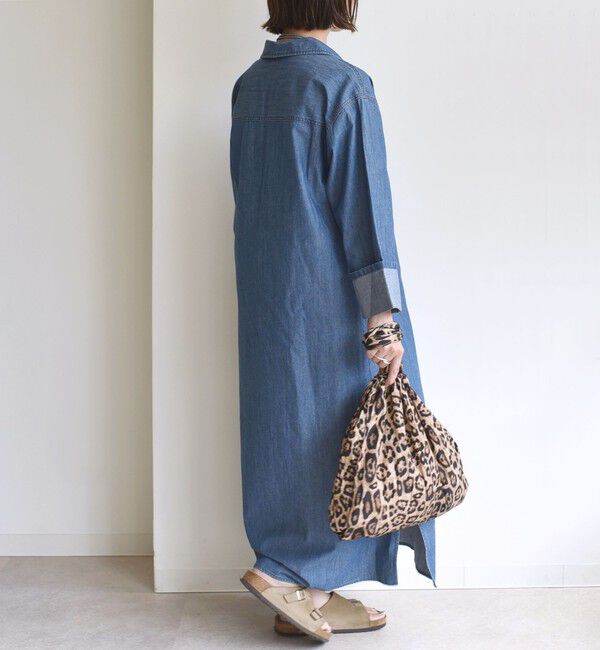 SHIPS for women「【WEB限定】〈洗濯機可能〉スキッパー デニム ワンピース」|ワンピース|