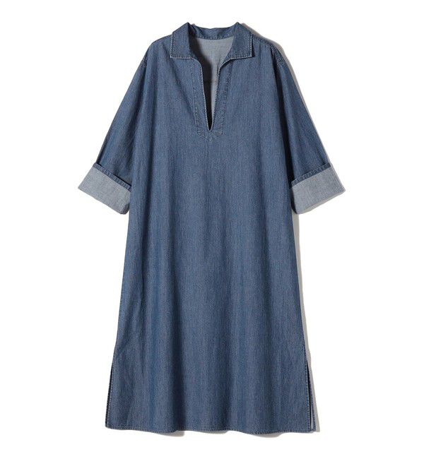 SHIPS for women「【WEB限定】〈洗濯機可能〉スキッパー デニム ワンピース」|ワンピース|