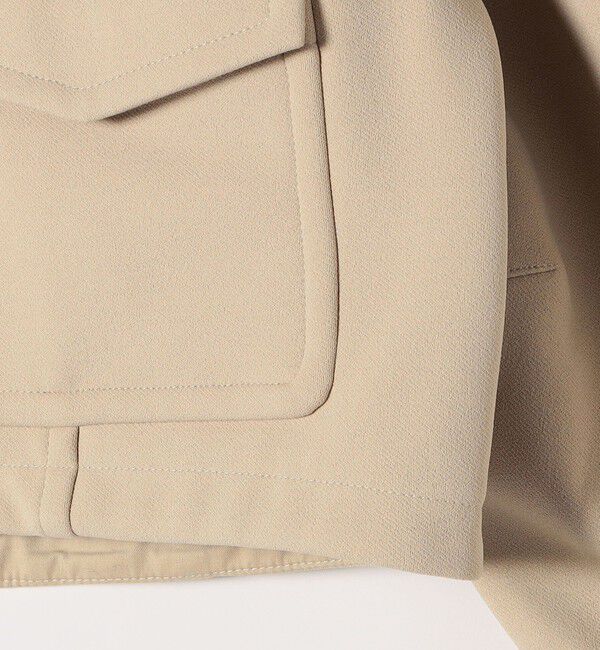 quaranciel「quaranciel:〈洗濯機可能〉ダンボール 裏起毛 ノーカラー コクーン ショート ブルゾン」|ブルゾン・スタジャン|