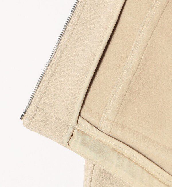 quaranciel「quaranciel:〈洗濯機可能〉ダンボール 裏起毛 ノーカラー コクーン ショート ブルゾン」|ブルゾン・スタジャン|